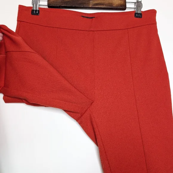 Ann Taylor Women's Orangish Red Straight Leg Pants with Front Seam Size 6 - Picture 8 of 16